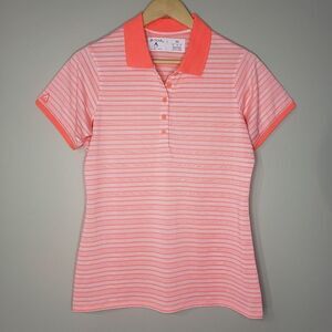 Antigua Short Sleeve Medium Striped Polo Shirt Top